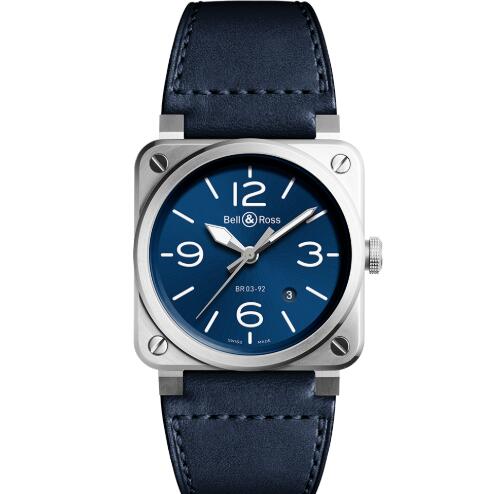 Replica Bell and Ross br0392 Watch BR 03-92 BLUE STEEL BR0392-BLU-ST/SCA